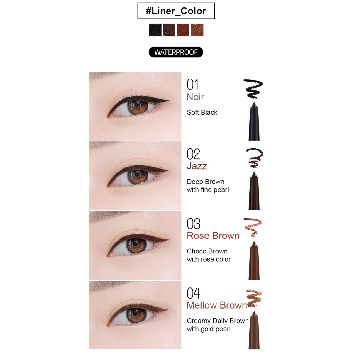 BBIA Last Auto Gel Eyeliner silmÀnrajaus sÀvyt 01-04