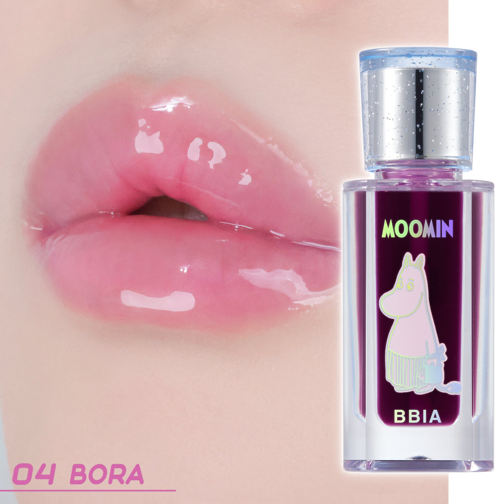 Bbia x Moomin Collab Lip Oil huuliöljy sÀvy 04 Bora (purppura) Muumimamma pakkaus