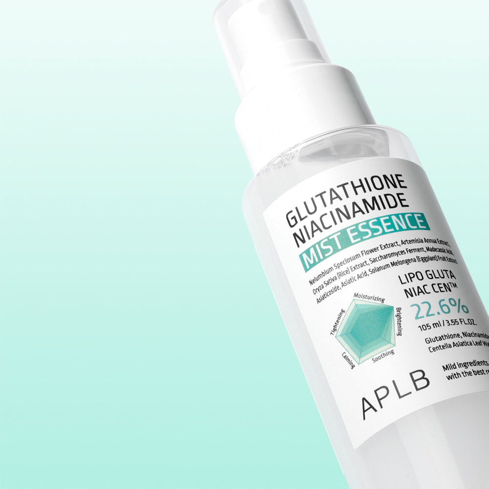 aplb - glutathione niacinamide mist essence Page 1 Reviews - APLB, Niacinamide, Essence, 3.55 fl oz (105 ml) it serves as a leaveon treatment to support tone and radiance APLB Glutathione Niacinamide Mist Essence