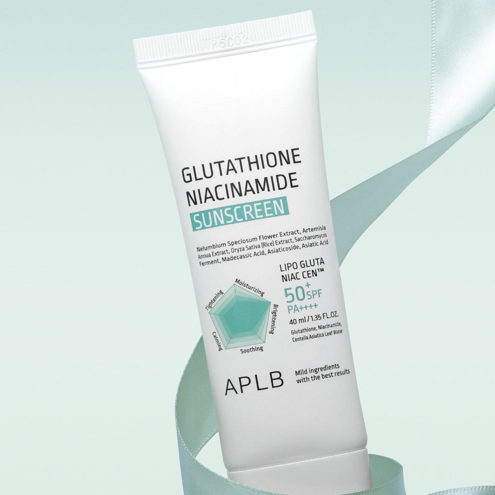 best sunscreen with glutathione APLB | Niacinamide SPF 50+ PA ++++ & Glutathione Niacinamide Ampoule Serum: Review A face cream APLB Glutathione Niacinamide Sunscreen -