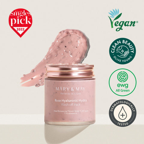 [Mary&May] Rose Hyaluronic Hydra Wash Off Mask Pack