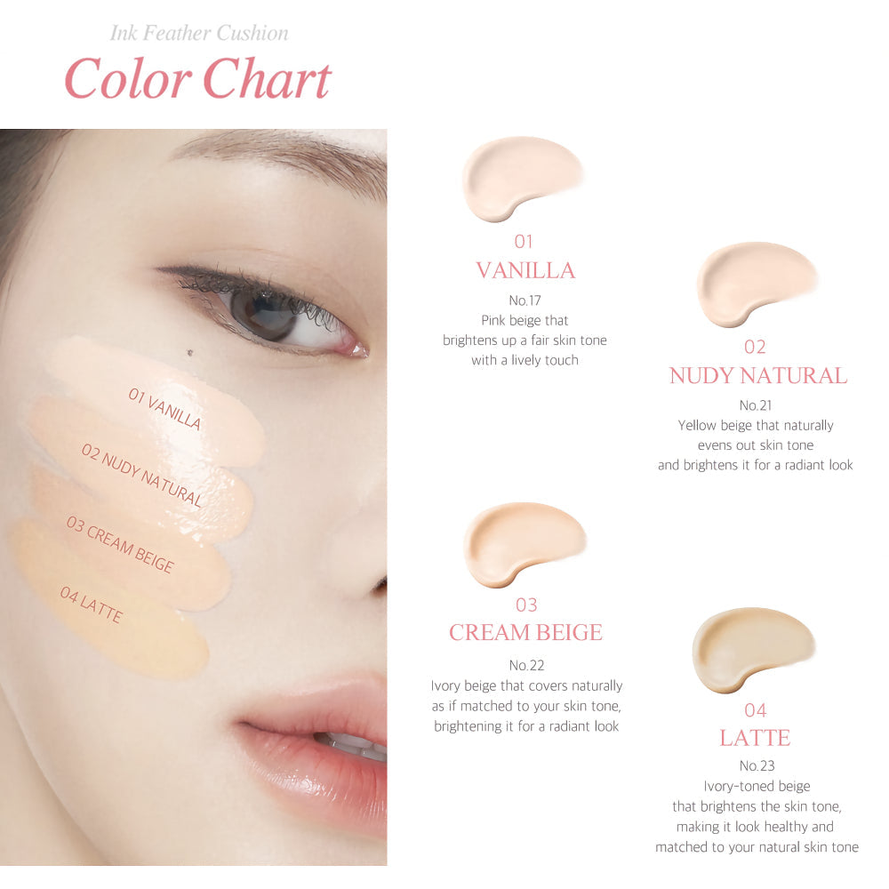 Ariel INK FEATHER COVER LASTING CUSHION Jual Makeup Ink Feather Cover Lasting Cushion Shade 01 | Sociolla
