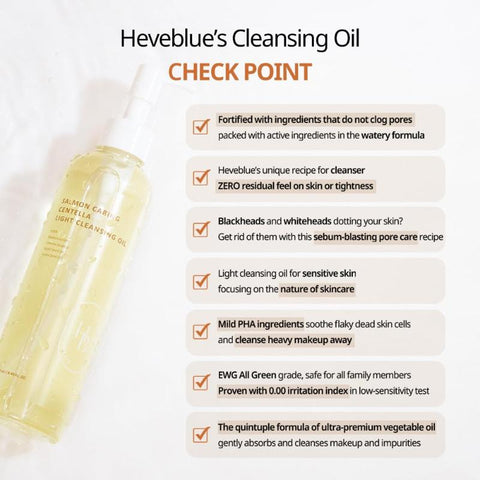 [HEVEBLUE] Salmon Caring Centella Light Cleansing Oil