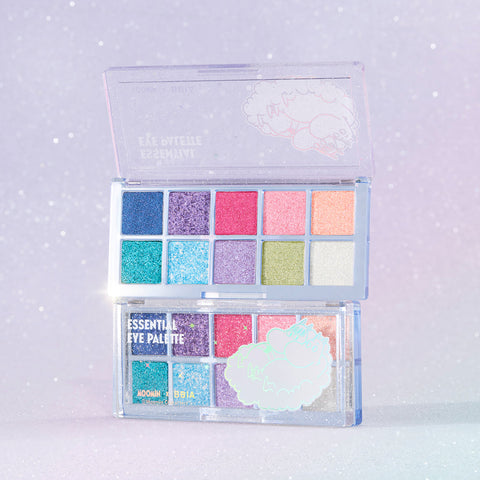 Bbia x Moomin Collab Essential Eye Palette 04 Your Moomin luomiväripaletti auki ja kiinni tuotekuva