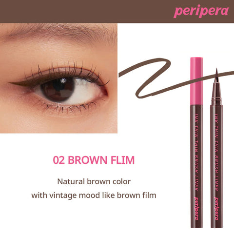 Peripera Ink Thin Thin Brush Liner sävy 02 Brown Film