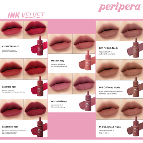 Peripera Ink Velvet Tint sävyt 32-44