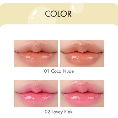 Romand Glasting Melting Balm sävyt 01 Coco Nude ja 02 Lovey Pink