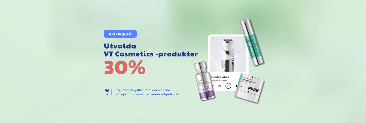 8-9 augusti: Utvalda VT Cosmetics -produkter 30%