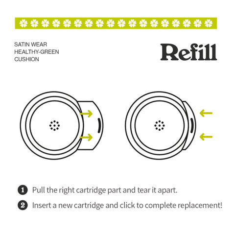 Unleashia Satin Wear Healthy-Green Cushion täyttöpakkaus vaihto ohje